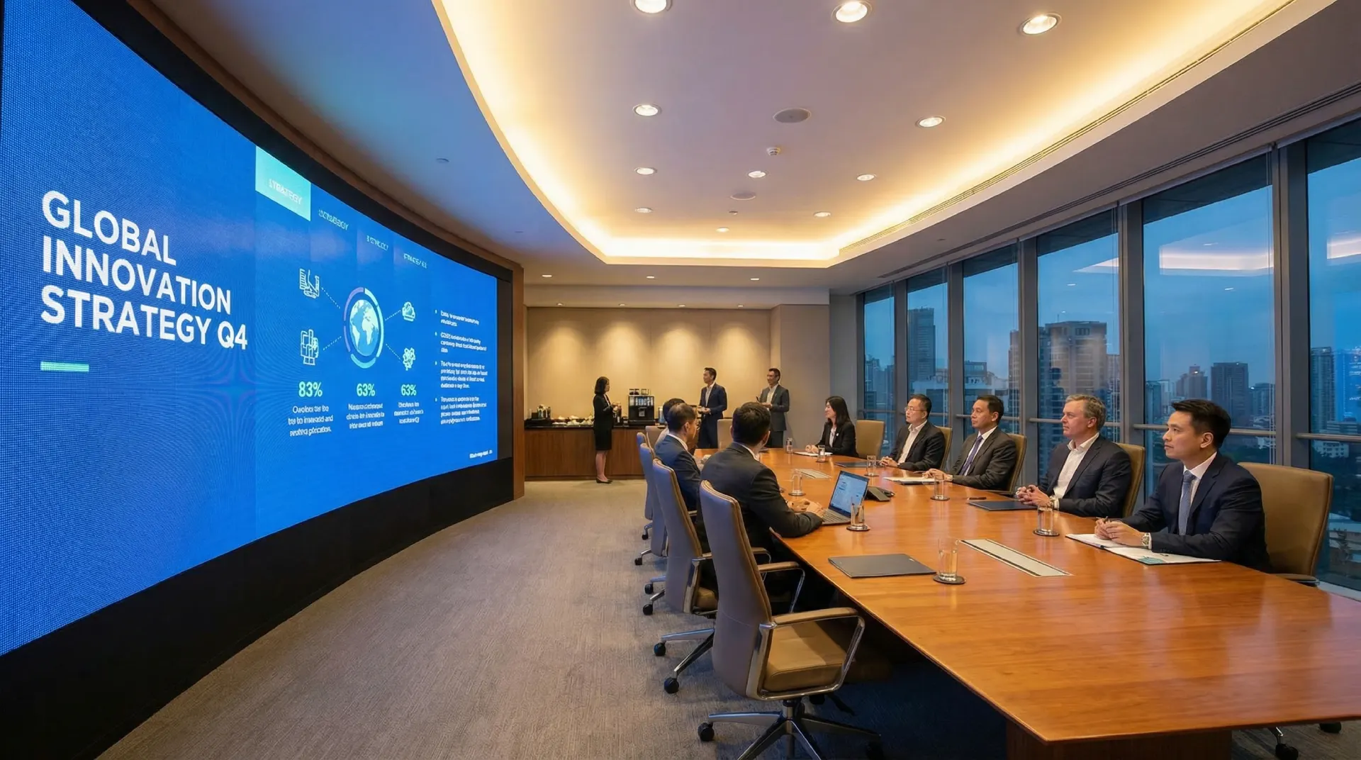 sala de reunions con pantalla led